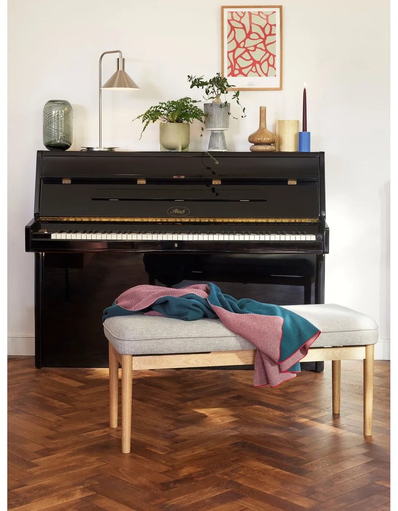 Cozy lila-zöld pamut pléd, 130 x 200 cm - Hübsch