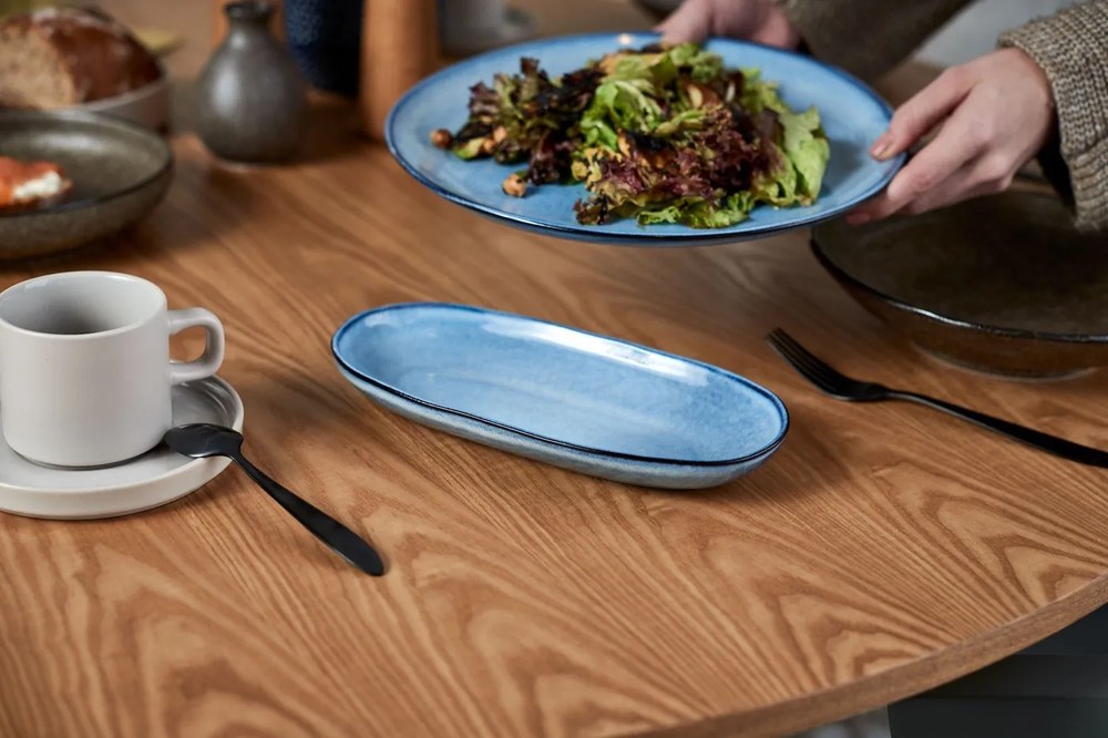 Natúr színű kerek étkezőasztal tölgyfa dekorral ø 137 cm Cep – Teulat