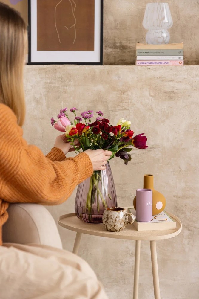 Fehér üveg váza Halim – Bloomingville