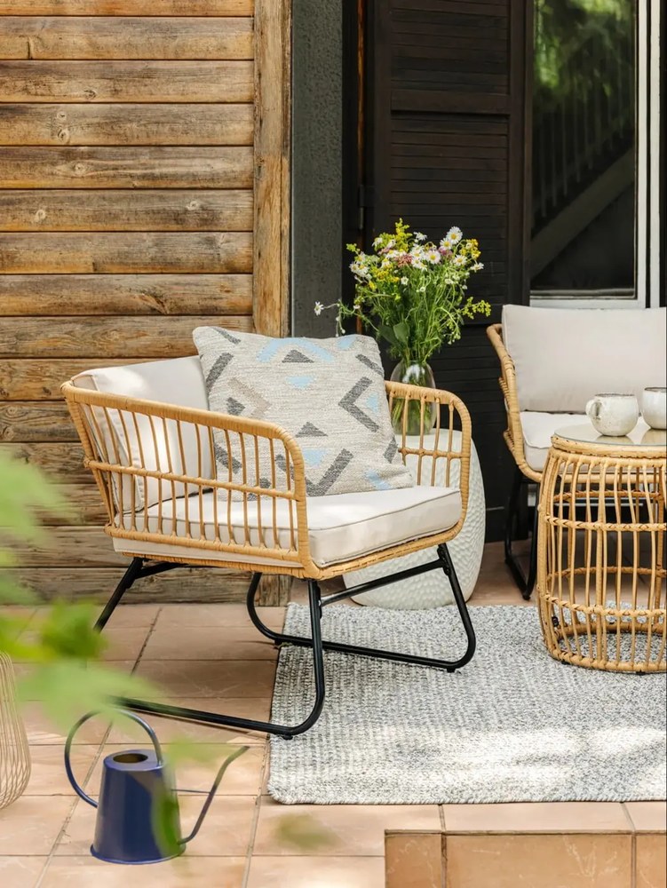 Műrattan kerek kerti tárolóasztal ø 47 cm Vistdal - Bonami Essentials