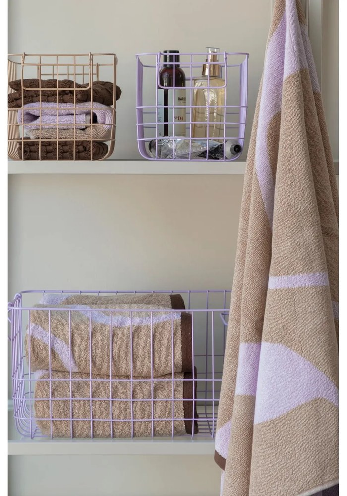 Levendula színű-világosbarna bio pamut törölköző szett 2 db-os 50x90 cm Nova Arte – Mette Ditmer Denmark