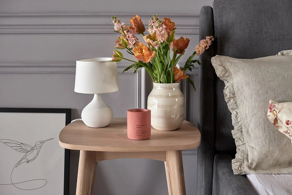 Martin fehér kerámia-szövet asztali lámpa, magasság 29 cm - Reality