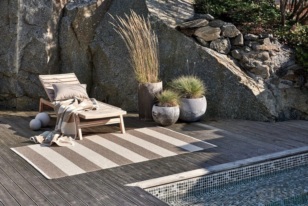 Bézs-krémszínű kültéri-beltéri futószőnyeg 70x150 cm Bob Mud Vanilla – Pappelina