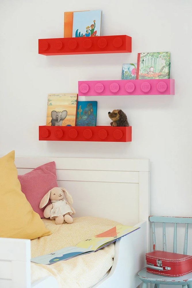 Sleek gyerek piros kisméretű fali polc - LEGO®