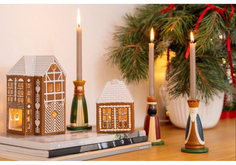 Kerámia gyertyatartó teamécseshez Gingerbread Lighthouse – Kähler Design
