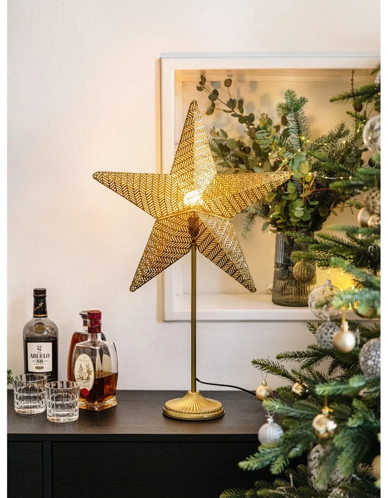 Aranyszínű fénydekoráció karácsonyi mintával ø 48 cm Rustic – Markslöjd