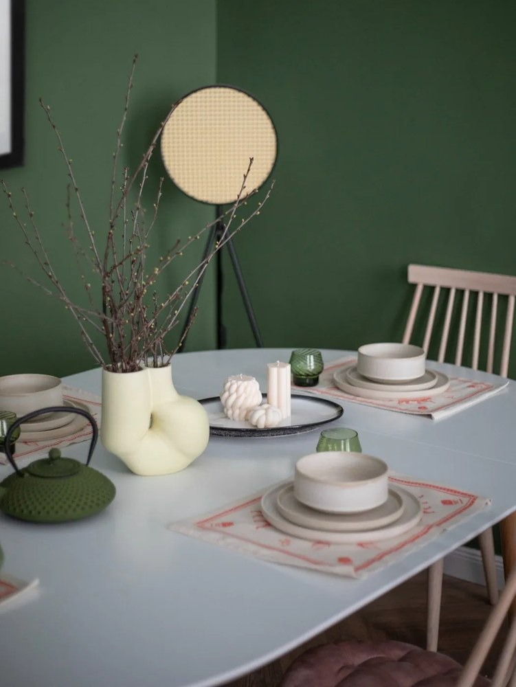 Fehér bővíthető étkezőasztal fehér asztallappal ø 120 cm Oqui – Kave Home