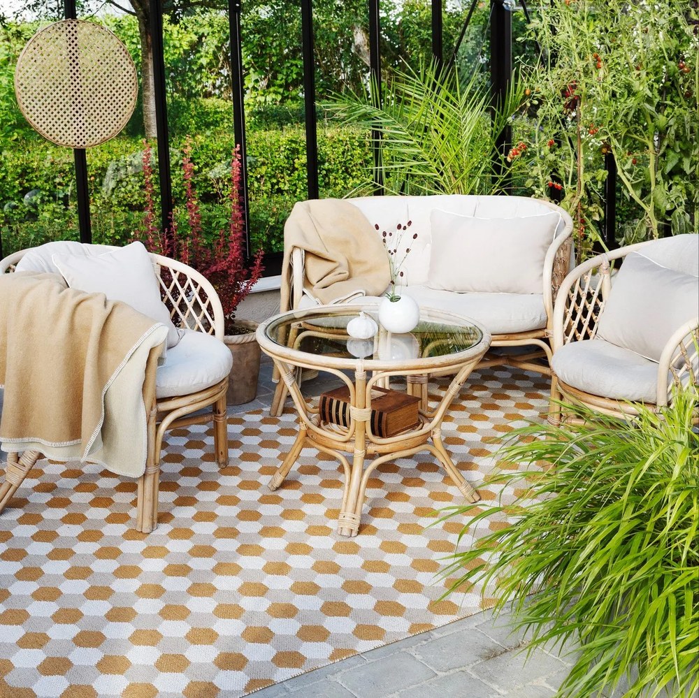 Okkersárga gyapjúkeverék takaró 140x200 cm Ylva Ochre – Pappelina