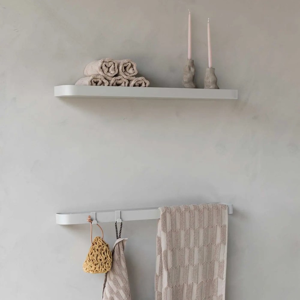 Bézs pamut törölköző 50x95 cm Geo – Mette Ditmer Denmark