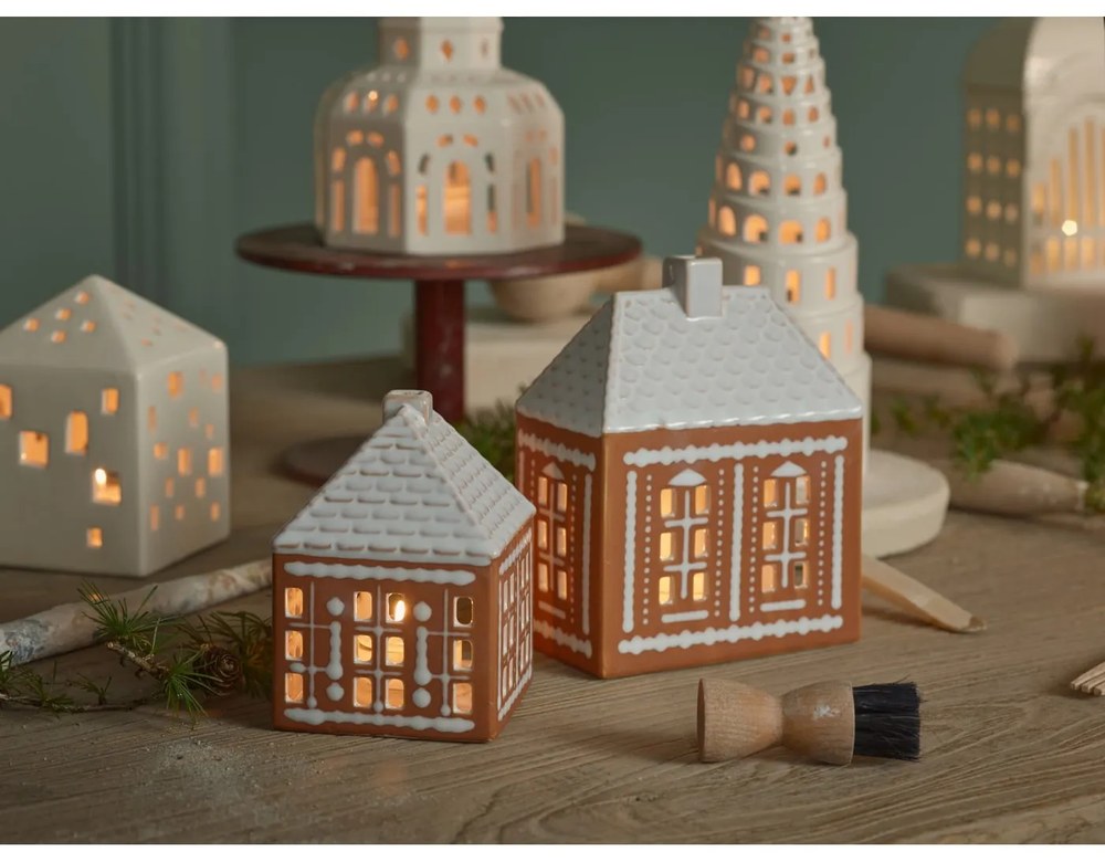 Lighthouse fehér karácsonyi kerámia gyertyatartó, ø 9 cm - Kähler Design