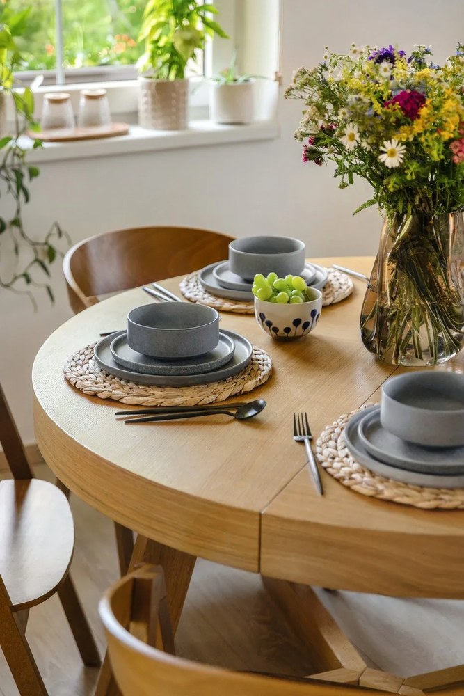 Fehér-kék kőedény tálka szett 3 db-os 500 ml Linora – Bloomingville