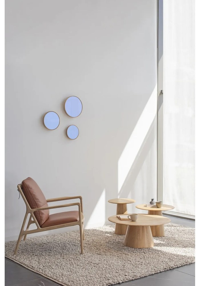 Look falitükör tömör tölgyfa kerettel, ⌀ 32 cm - Gazzda