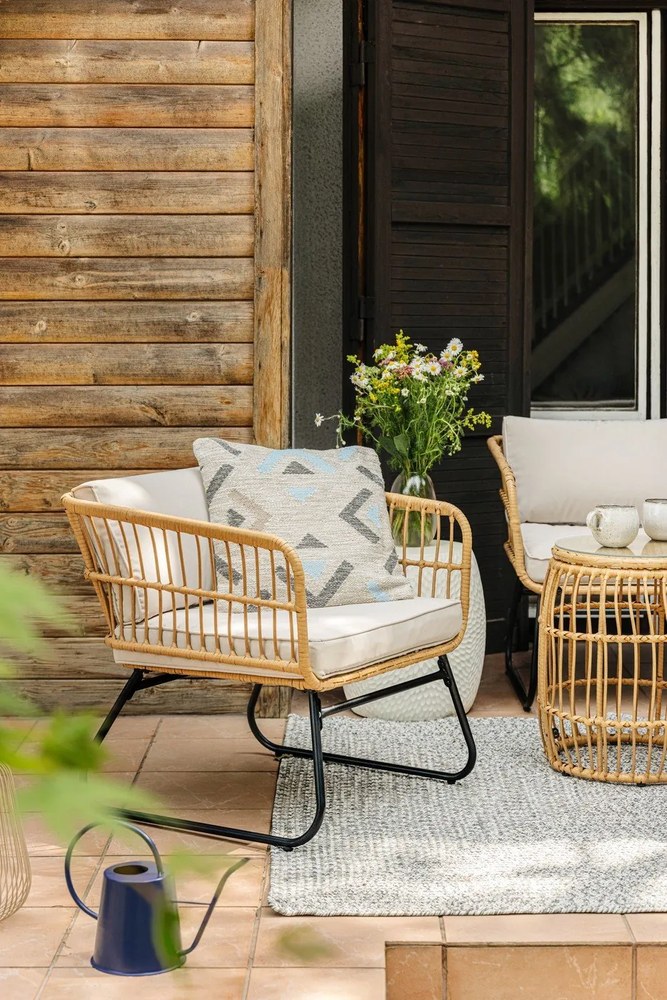 Műrattan kerek kerti tárolóasztal ø 47 cm Vistdal - Bonami Essentials