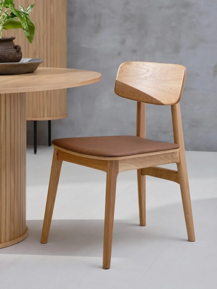 Kerek étkezőasztal tölgyfa dekorral ø 120 cm Nola – Unique Furniture