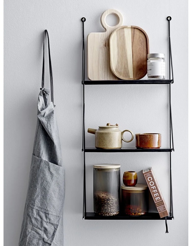 Walter fekete fém fali polc - Bloomingville