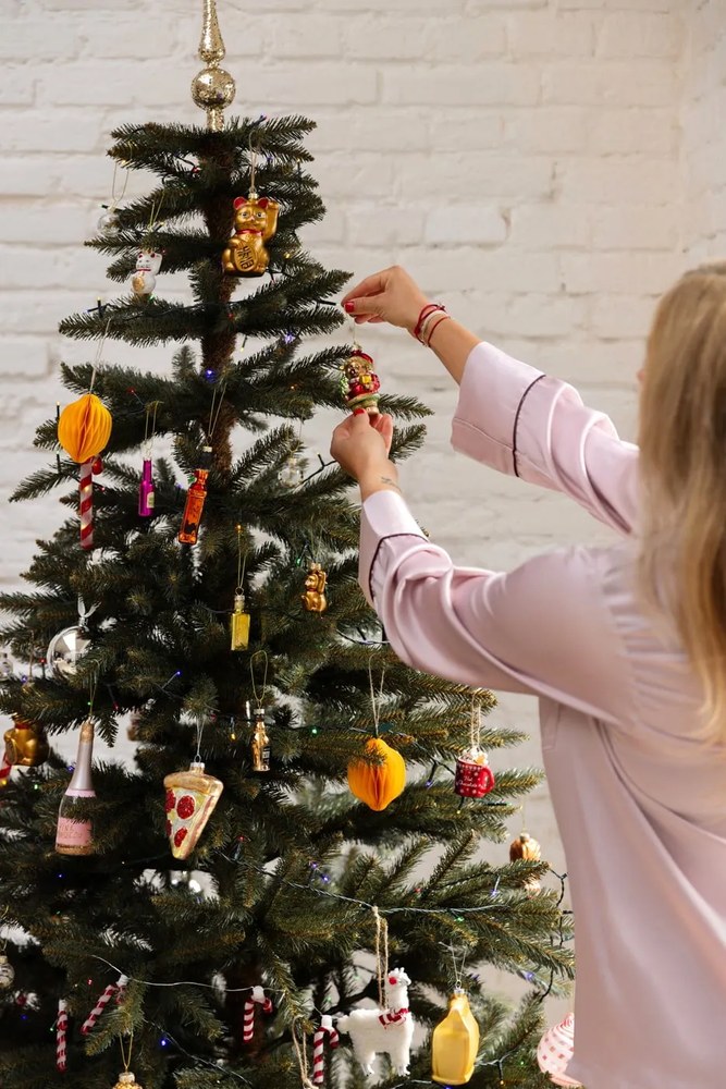 Textil kézzel készített karácsonyfadísz 13 cm Llama – Sass &amp; Belle