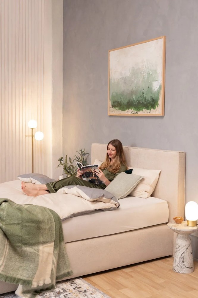 Bézs boxspring ágy 160x200 cm Olia Bold – Bonami Selection