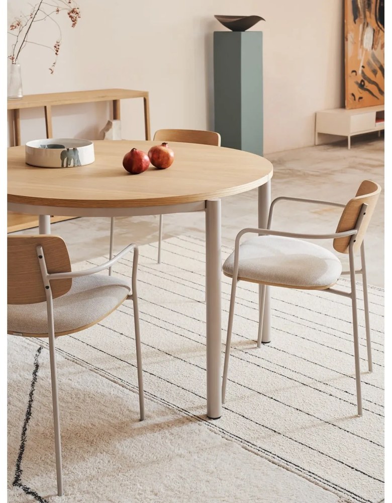 Kerek bővíthető étkezőasztal tölgyfa dekorral ø 120 cm Montuiri – Kave Home