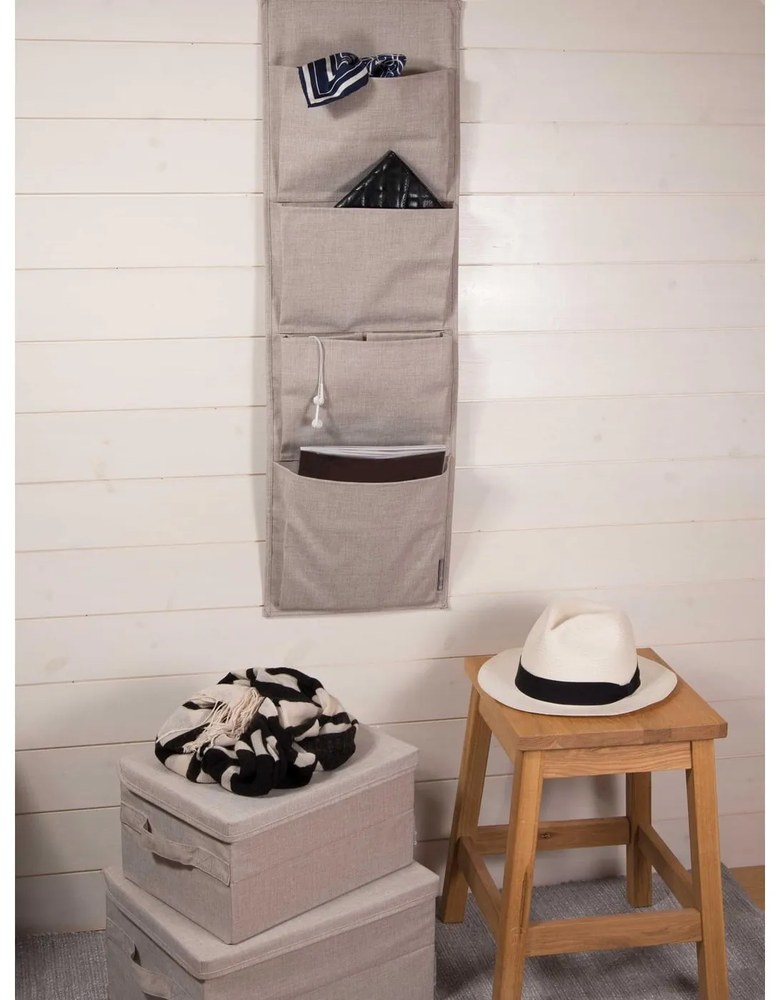 Bézs fedeles textil tárolódoboz 34x45x25 cm Soft Storage – Bigso Box of Sweden