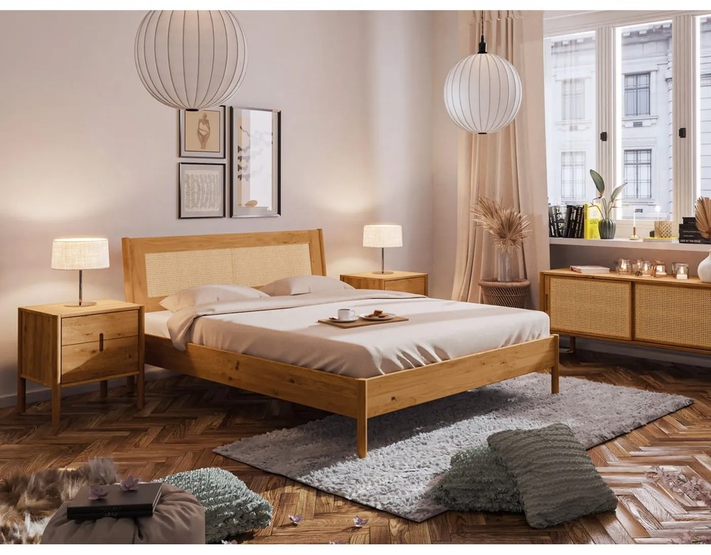 Tölgyfa TV-állvány 142x64 cm Pola - The Beds