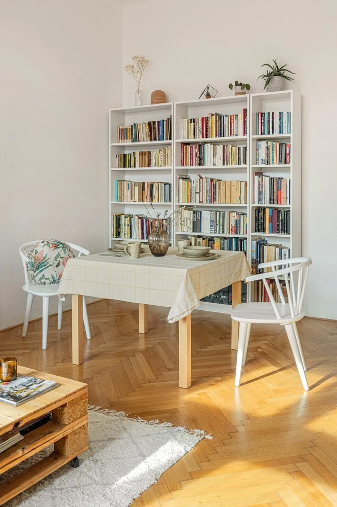 Dinex kihúzható étkezőasztal tölgy dekorral, 90 x 90 cm - Hammel