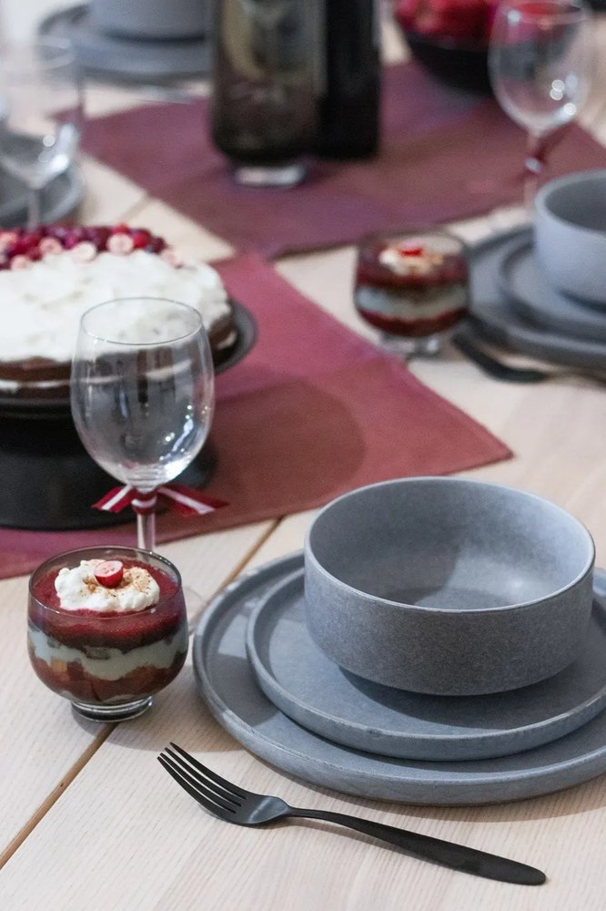 Malia 18 db-os szürke agyagkerámia étkészlet - Bonami selection