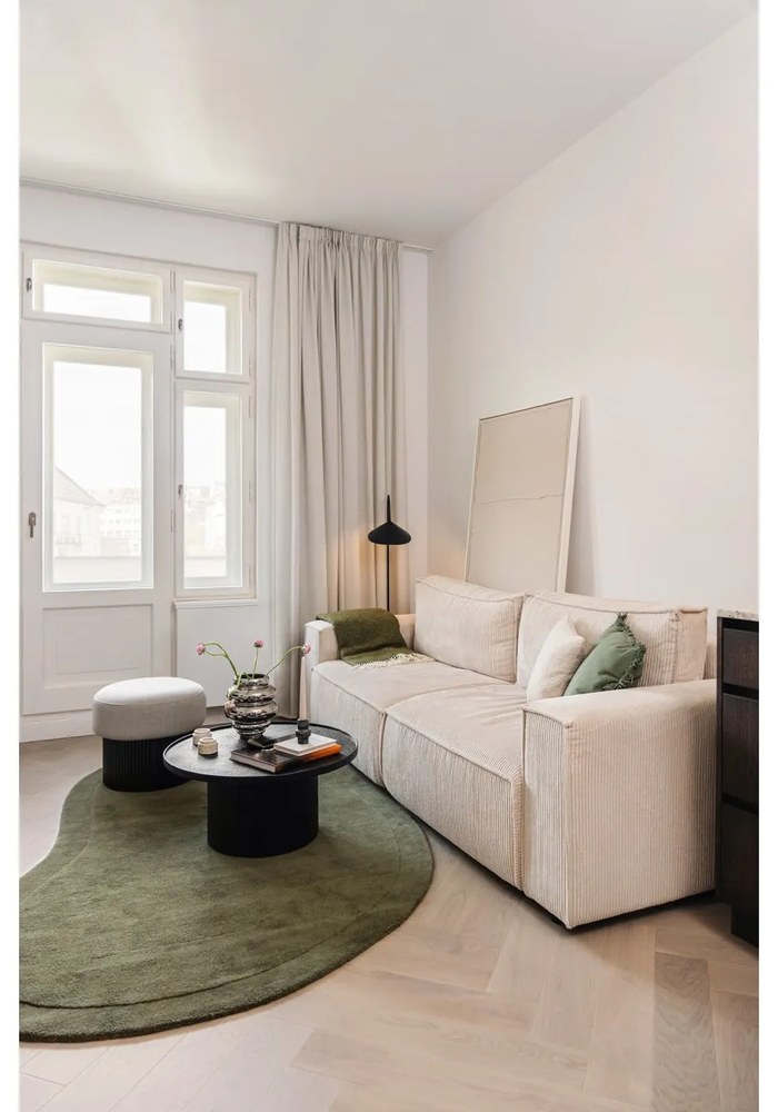 Bézs kordbársony kinyitható kanapé 245 cm Nihad – Bobochic Paris