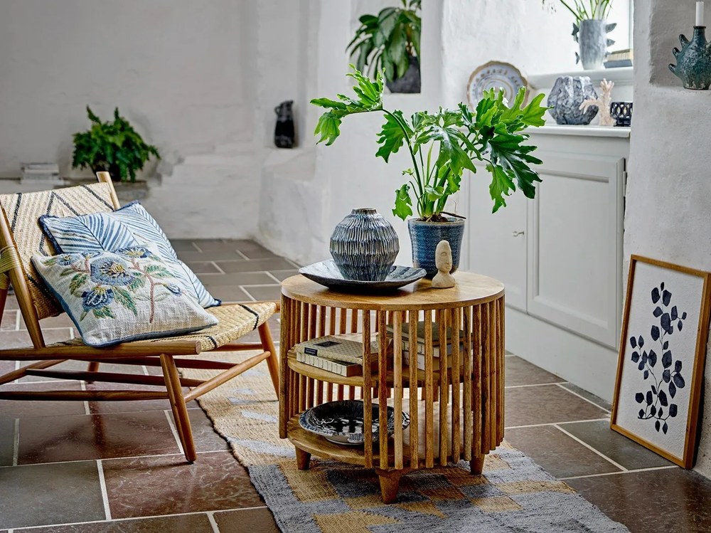 Natúr színű mangófa kerek dohányzóasztal ø 60 cm Sali – Bloomingville