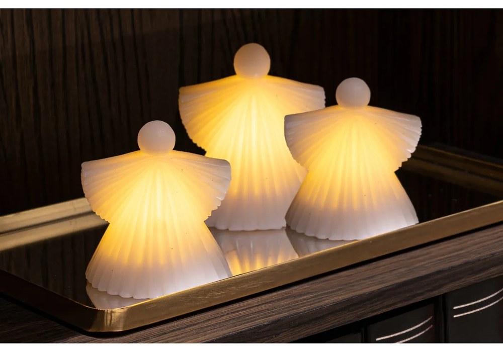 Fehér fénydekoráció készlet 2 db-os ø 9 cm Asta – Sirius