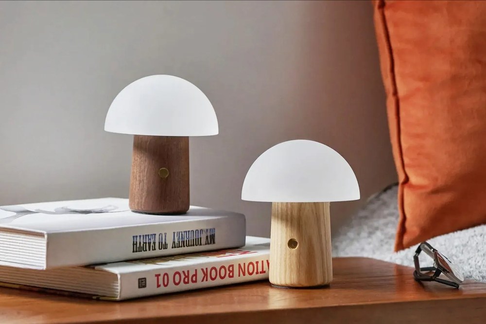 Natúr színű szabályozható asztali lámpa üveg búrával (magasság 13 cm) Alice – Gingko