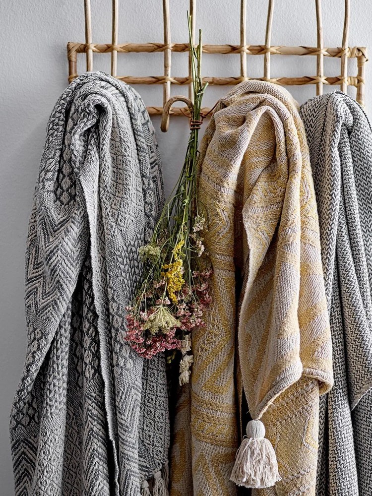 Throw szürke pamut takaró, 130 x 160 cm - Bloomingville