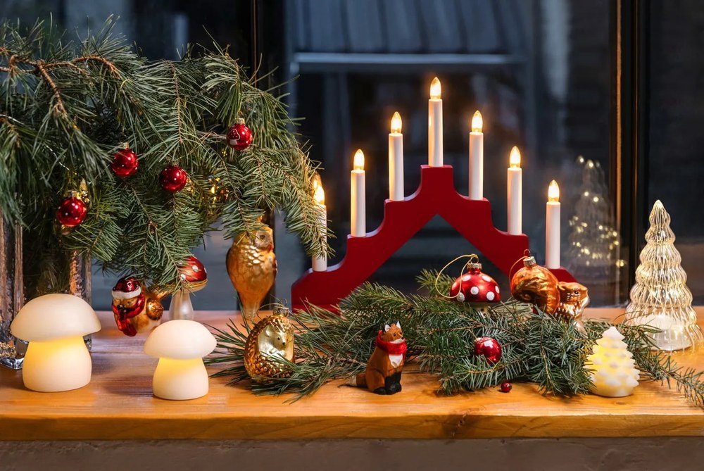 Fehér karácsonyi fénydekoráció 2 db-os ø 9 cm Elvina – Sirius