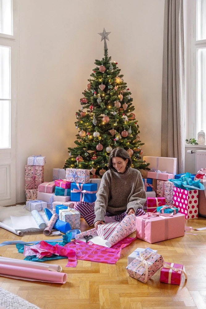 Night Time bézs középen elhúzható vászonfüggöny, 275 x 140 cm - Linen Tales