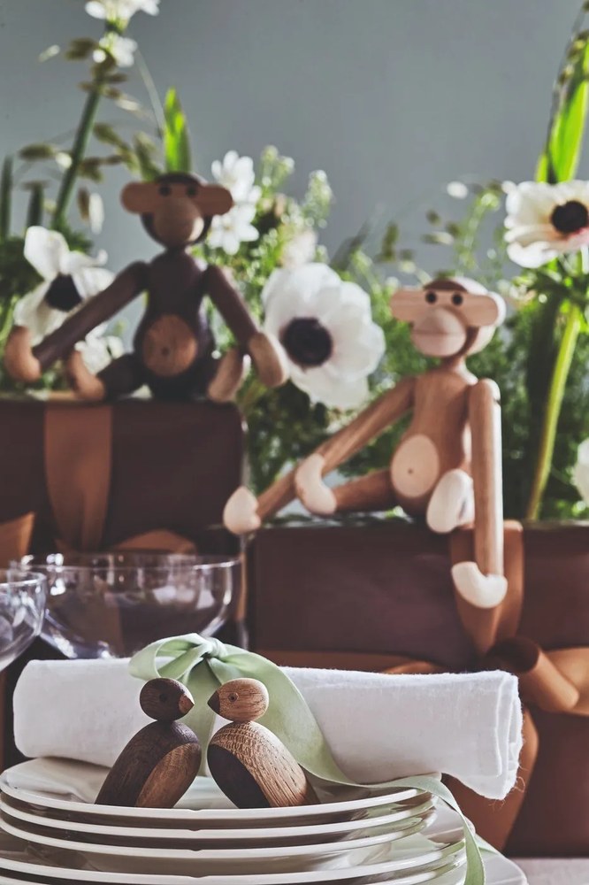 Bojesen Denmark Monkey dekorációs figura tömör fából - Kay