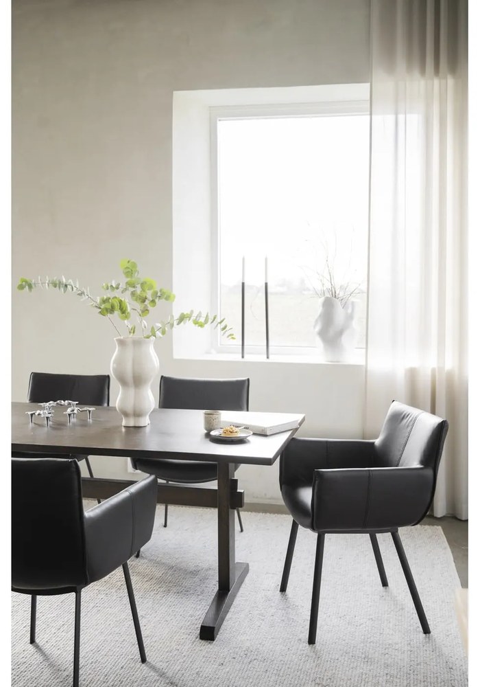 Fekete kárpitozott étkezőfotel szett 2 db-os Hinckley – Rowico