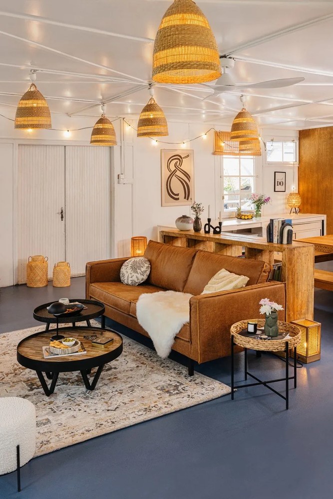 Barna bőrutánzat kanapé 190 cm Rodeo – WOOOD