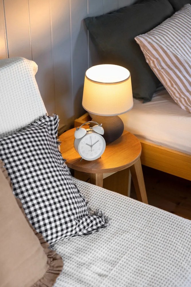 Martin sötétbarna kerámia-szövet asztali lámpa, magasság 29 cm - Trio