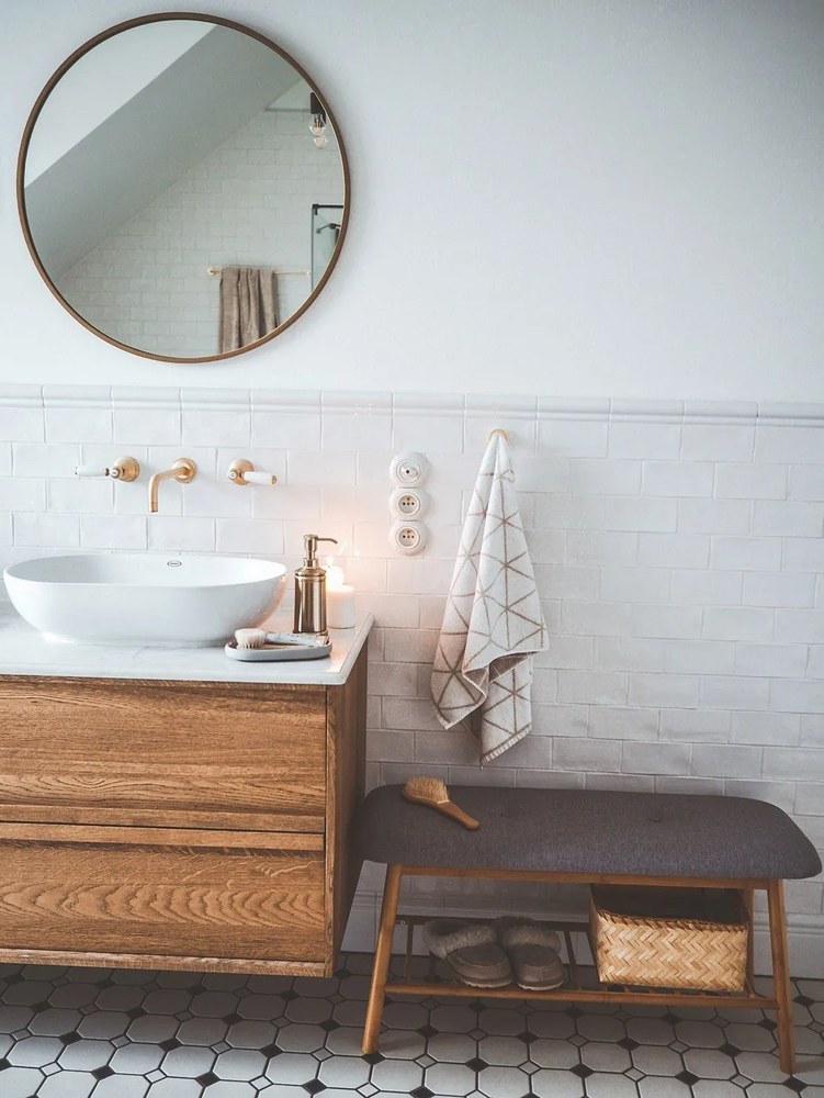 Szürke-barna bambusz ülőkés cipőtartó Bahari – Wenko