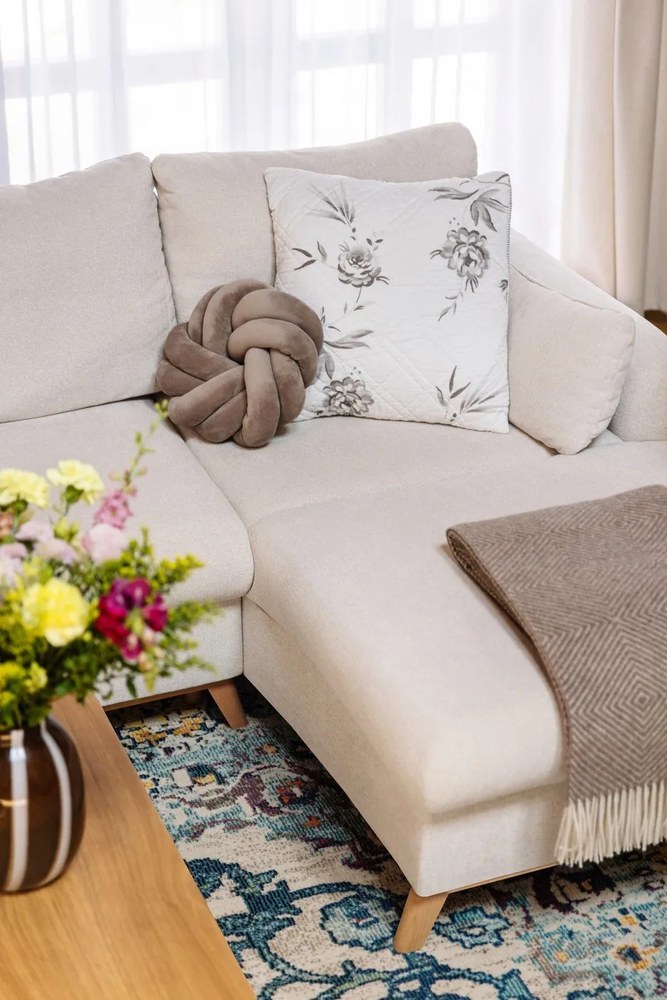 Scandic Lagom bézs kinyitható U alakú kanapé, bal oldali - Miuform