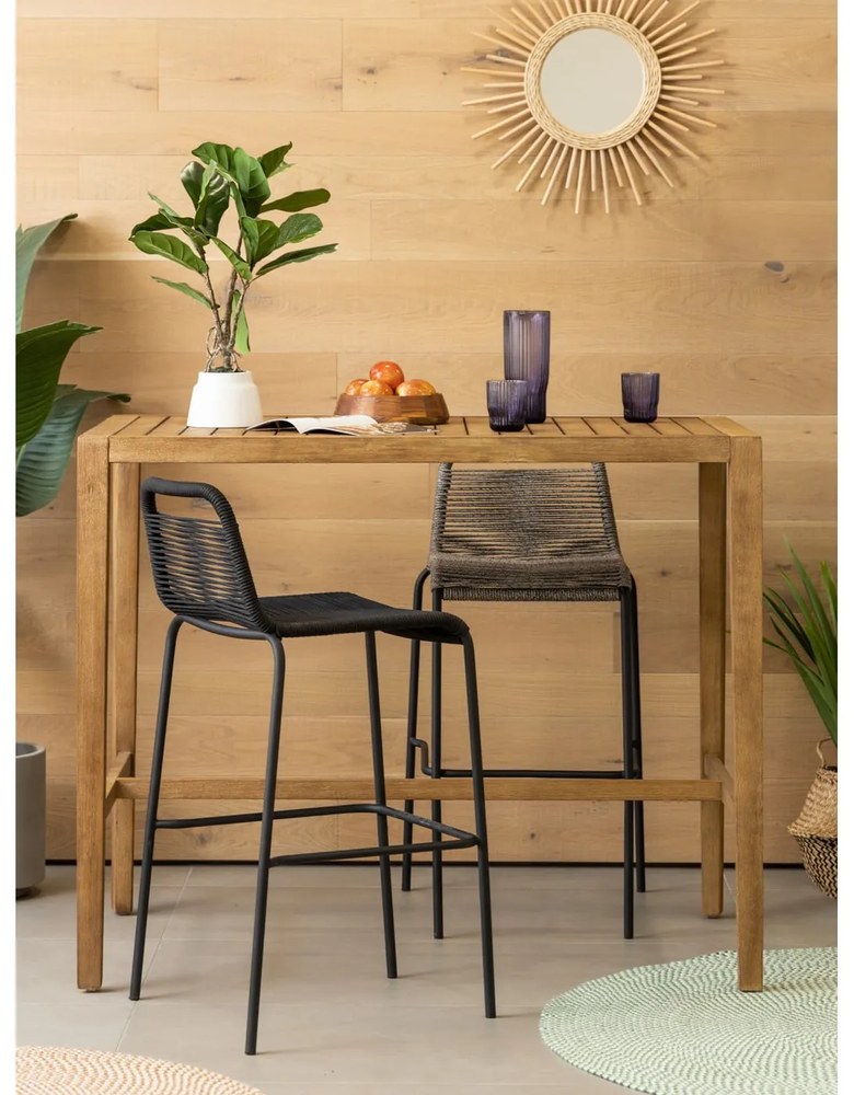 Glenville fekete acélszerkezetű bárszék, magasság 74 cm - Kave Home