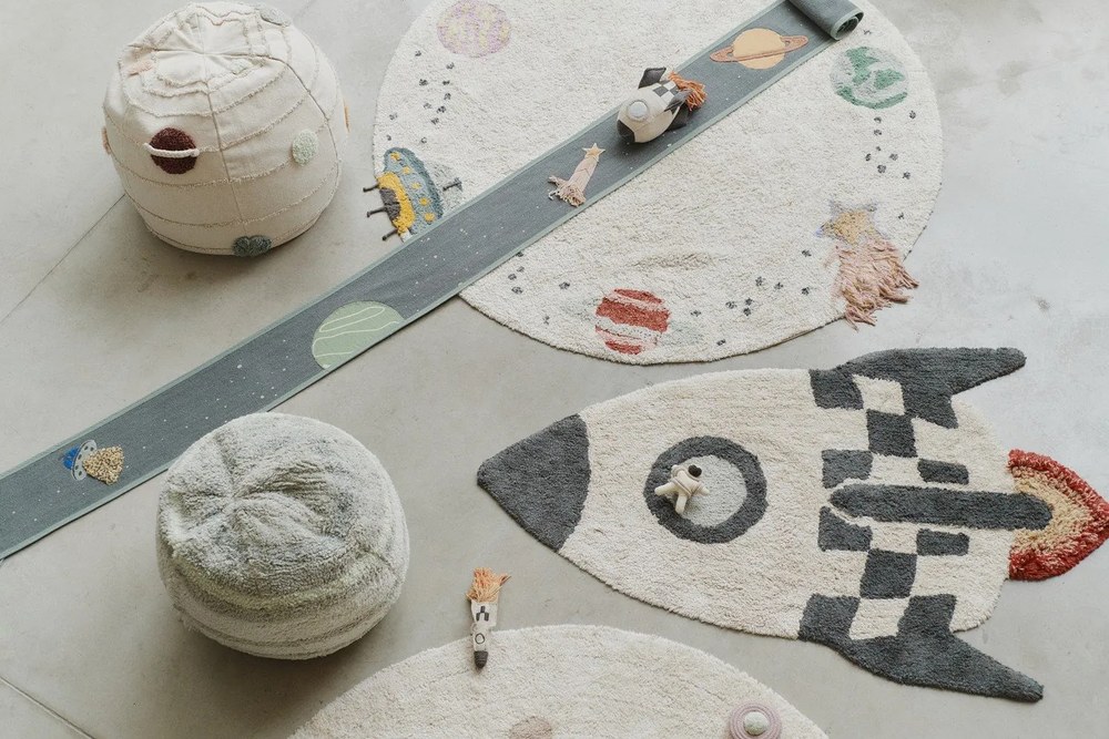 Krémszínű gyerek babzsákfotel Solar System – Lorena Canals