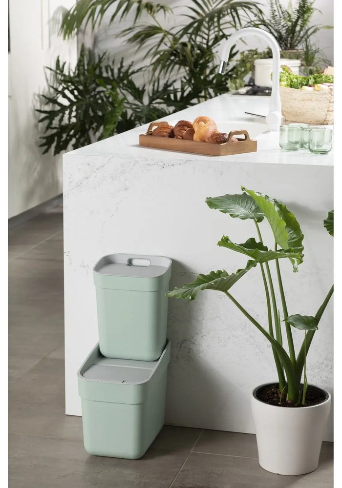 Világoszöld újrahasznosított műanyag szelektív szemetes 20 l Ready To Collect – Curver