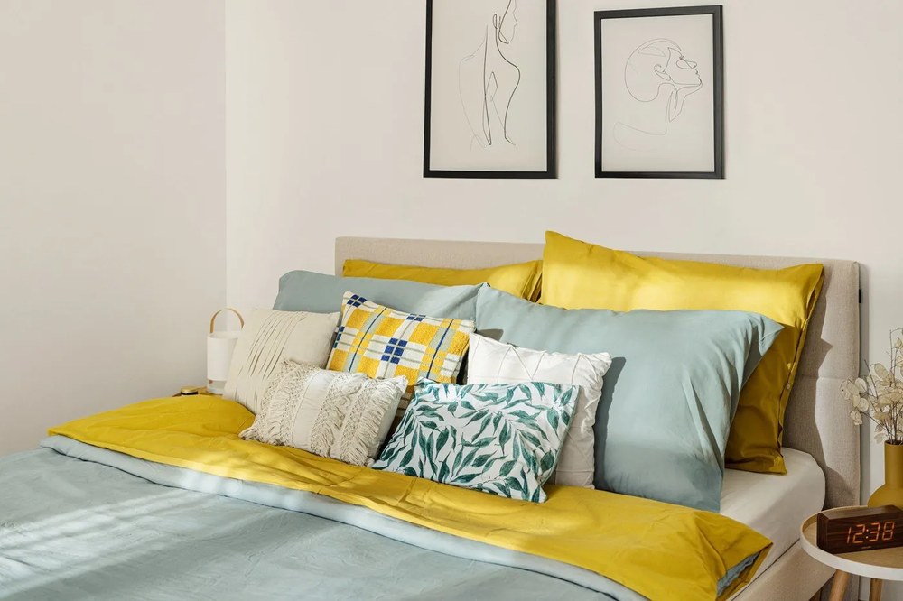 Bézs kárpitozott franciaágy ágyráccsal 180x200 cm Elyna – Bobochic Paris