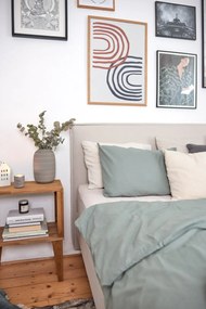 Bézs kárpitozott franciaágy ágyráccsal 160x200 cm Sary – Bobochic Paris