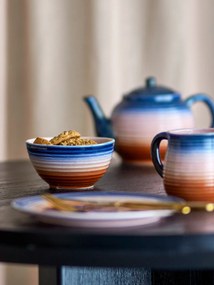 Kék-narancssárga kőedény tányér készlet 4 db-os ø 27 cm Tatum – Bloomingville