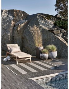 Antracitszürke-krémszínű kültéri-beltéri futószőnyeg 70x150 cm Bob Charcoal Linen – Pappelina