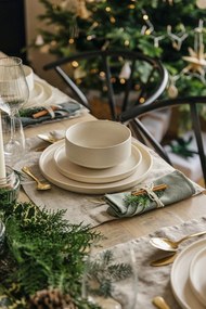 Malia 18 db-os krémszínű agyagkerámia étkészlet - Bonami selection