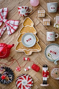 Fehér agyagkerámia desszertes tányér karácsonyi mintával ø 16 cm Yule – Bloomingville