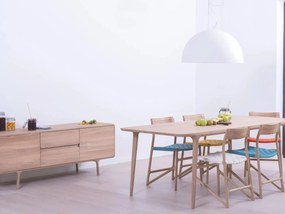 Fawn étkezőszék tömör tölgyfából, fehér ülőrésszel - Gazzda