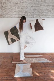 Fehér-barna mosható pamut szőnyeg 50x80 cm Figura – Mette Ditmer Denmark